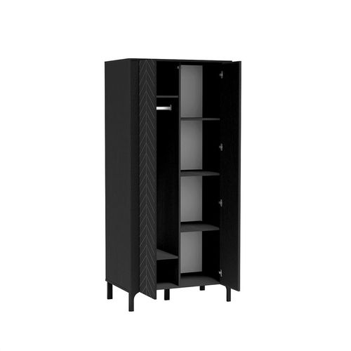 Armoire - L.90 X H.197 X P.55 Cm - Amari - Noir