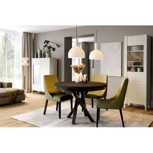 Armoire Vitrine - L.60 X H.197 X P.41 Cm - Amari - Cachemire