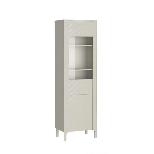Armoire Vitrine - L.60 X H.197 X P.41 Cm - Amari - Cachemire