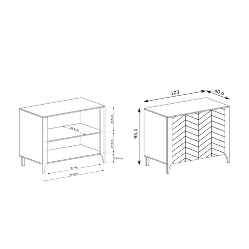 Buffet - L.153 X H.95 X P.41 Cm - Amari - Cachemire
