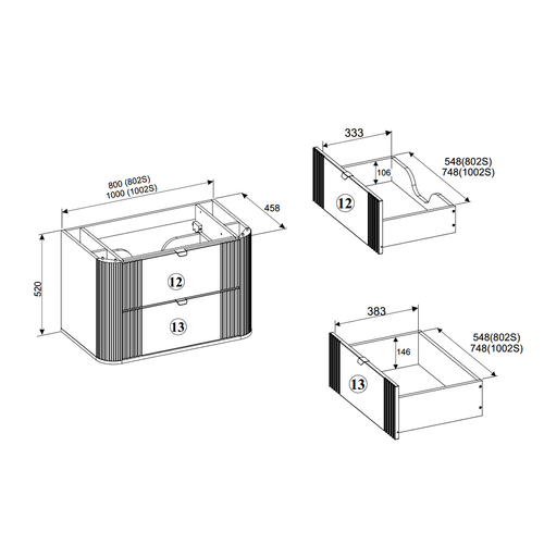 Ensemble De Meubles Sous Vasque - 80 Cm - Avec Plan - Vasque - Olive - Chêne