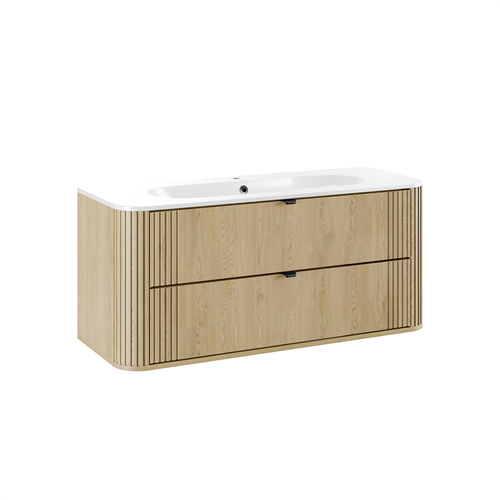 Ensemble De Meubles Sous Vasque - 120 Cm - Avec Vasque - Olive - Chêne