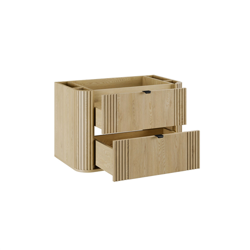 Meuble Sous Vasque - H.52 X L.80 X P.45 - Olive - Chêne