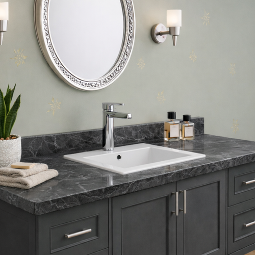 Vasque à Encastrer Rectangulaire - 41,5 X 41,5 Cm - Blanc Brillant - Velia