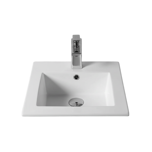 Vasque à Encastrer Rectangulaire - 41,5 X 41,5 Cm - Blanc Brillant - Velia
