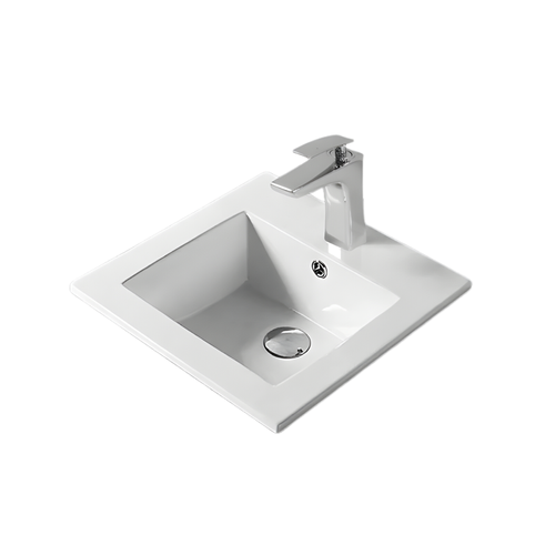 Vasque à Encastrer Rectangulaire - 41,5 X 41,5 Cm - Blanc Brillant - Velia