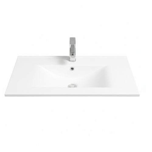 Vasque à Encastrer Rectangulaire - 80 X 46 Cm - Blanc Brillant - Skay