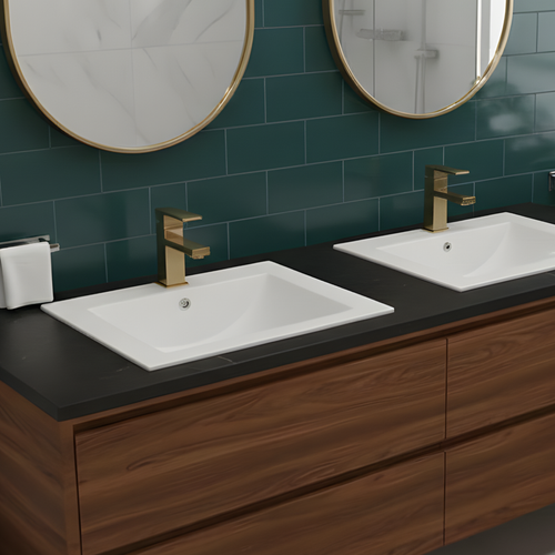 Vasque à Encastrer Rectangulaire - 60 X 46 Cm - Blanc Brillant - Skay