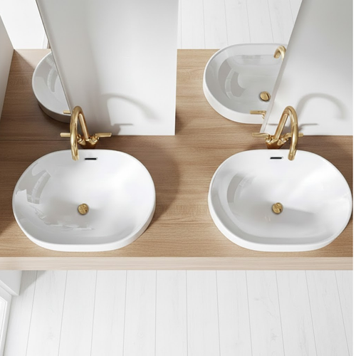 Vasque à Poser Ovale – 60 X 40 Cm – Blanc Brillant – Vela Confort