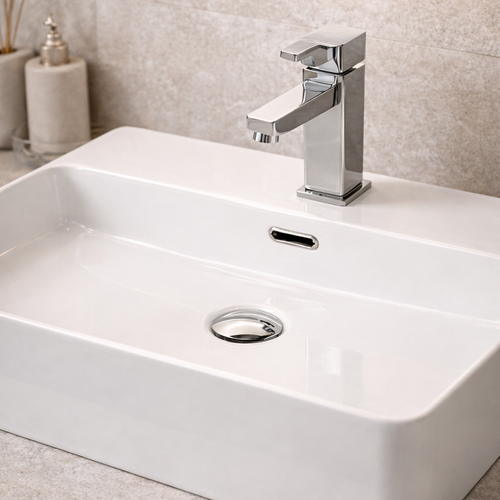 Vasque à Poser Rectangulaire – 52 X 42 Cm – Blanc Brillant – Sera