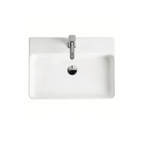 Vasque à Poser Rectangulaire – 52 X 42 Cm – Blanc Brillant – Sera