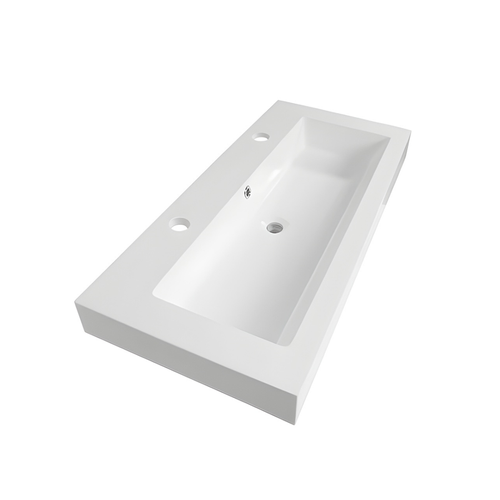 Vasque à Encastrer Rectangulaire - 100 X 46 Cm - Blanc Brillant - Livo