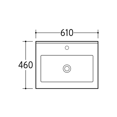 Vasque à Encastrer Rectangulaire - 60 X 46 Cm - Blanc Brillant - Livo