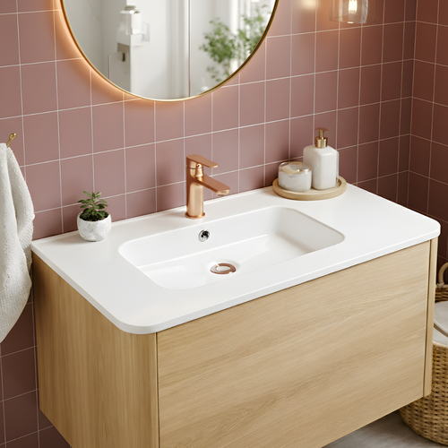 Vasque à Encastrer Rectangulaire - 80 X 46 Cm - Blanc Brillant - Oris 800