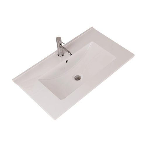 Vasque à Encastrer Rectangulaire - 80 X 46 Cm - Blanc Brillant - Mira