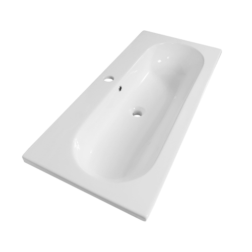 Vasque à Encastrer Ovale - 100 X 46 Cm - Blanc Brillant - Clea