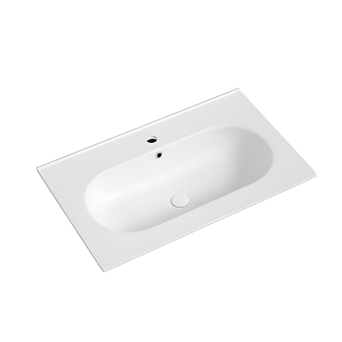 Vasque à Encastrer Ovale - 80 X 46 Cm - Blanc Brillant - Clea