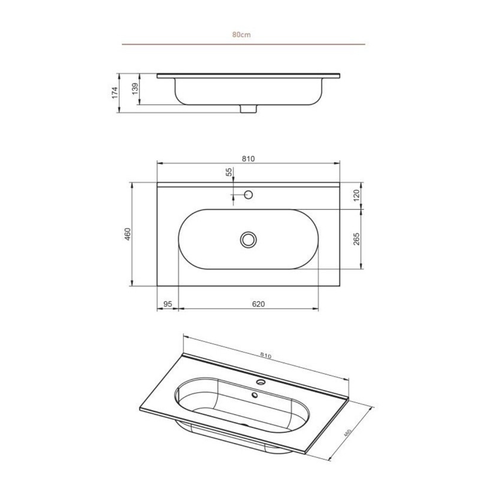 Vasque à Encastrer Ovale - 80 X 46 Cm - Blanc Brillant - Clea