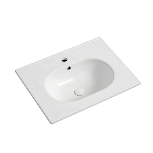 Vasque à Encastrer Ovale - 60 X 46 Cm - Blanc Brillant - Clea