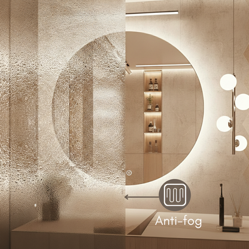 Miroir LED Rond - 60 X 60 Cm - Éclairage LED Rétroéclairé - Aurelia