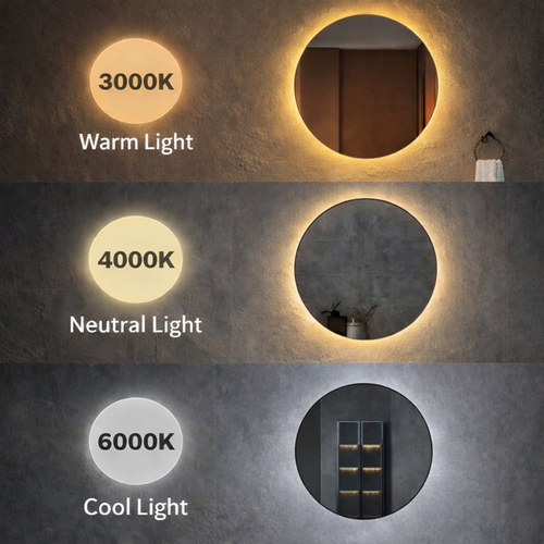 Miroir LED Rond - 80 X 80 Cm - Éclairage LED Rétroéclairé - Aurelia