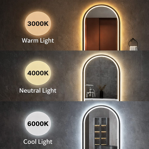 Miroir LED Ovale - 50 X 70 Cm - Éclairage LED En Façade - Ovalia