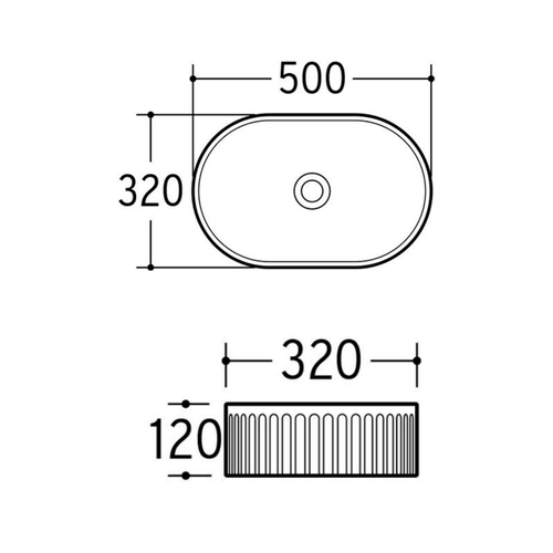 Vasque à Poser Ovale – 50 X 32 Cm – Noir Rainuré – Riva
