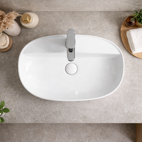 Vasque à Poser Ovale – 61 X 40 Cm – Blanc – Noxa