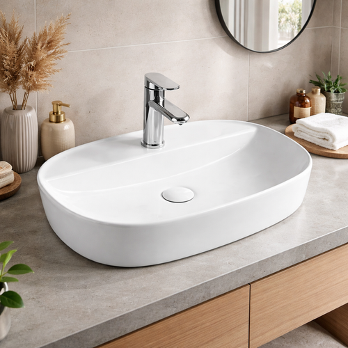 Vasque à Poser Ovale – 61 X 40 Cm – Blanc – Noxa