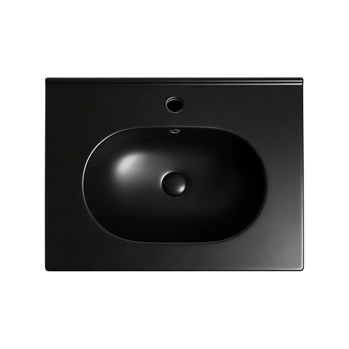 Vasque à Encastrer Ovale - 60 X 46 Cm - Noir Mat - Clea