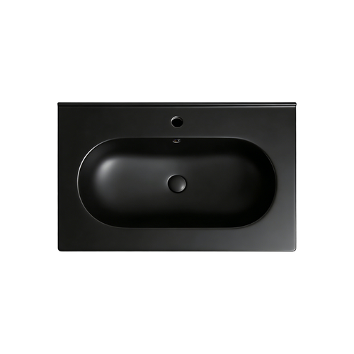 Vasque à Encastrer Ovale - 80 X 46 Cm - Noir Mat - Clea