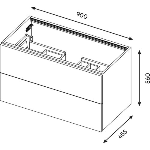 Meuble De Salle De Bain Vasque Posée 90cm 2 Tiroirs Chêne + Miroir - Glasgow