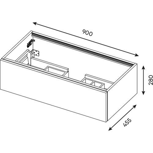 Meuble De Salle De Bain Vasque Posée 90cm 1 Tiroir Chêne + Miroir - Glasgow