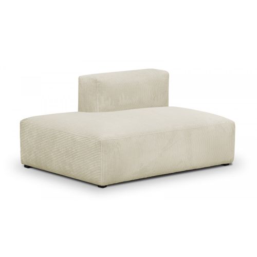 Canapé D'angle à Droite Avec Méridienne 3/4 Places En Velours Côtelé Beige - Modulo