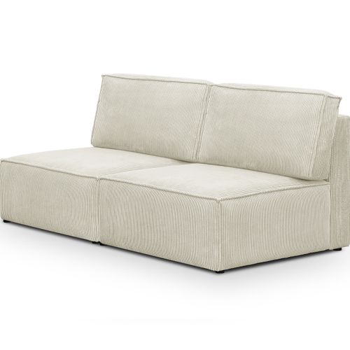 Module Canapé 2 Places En Velours Côtelé Beige - Harper Mod