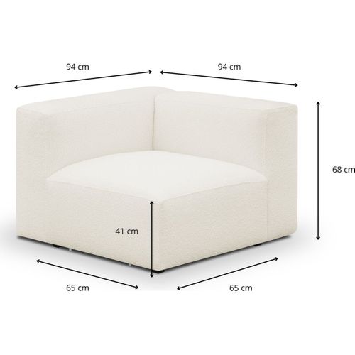 Module D'angle Réversible En Tissu Bouclé Beige - Modulo