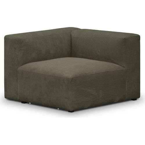 Module D'angle Réversible En Velours Côtelé Vert Kaki - Modulo