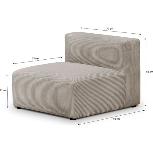 Canapé Modulable Panoramique 9 Places Ouvert à Gauche En Velours Côtelé Taupe - Modulo