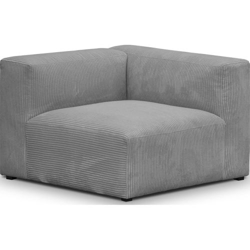 Canapé Modulable Panoramique 9 Places Ouvert à Gauche En Velours Côtelé Gris Clair - Modulo