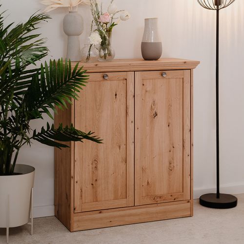 Buffet 2 Portes Effet Chêne 80 Cm - Saga