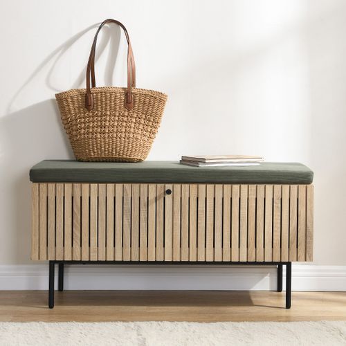 Banc D'entrée Avec Rangement Pour Chaussures Couleur Chêne 100 Cm - Solna