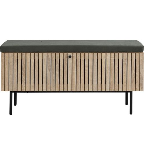 Banc D'entrée Avec Rangement Pour Chaussures Couleur Chêne 100 Cm - Solna