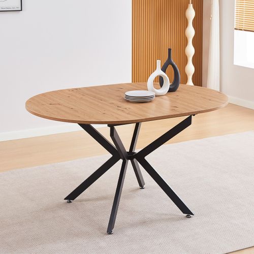 Table à Manger Extensible Effet Bois 4/6 Personnes 100/140 Cm - Marius