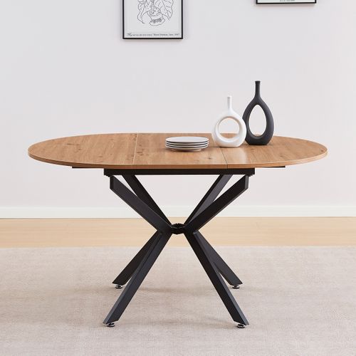 Table à Manger Extensible Effet Bois 4/6 Personnes 100/140 Cm - Marius