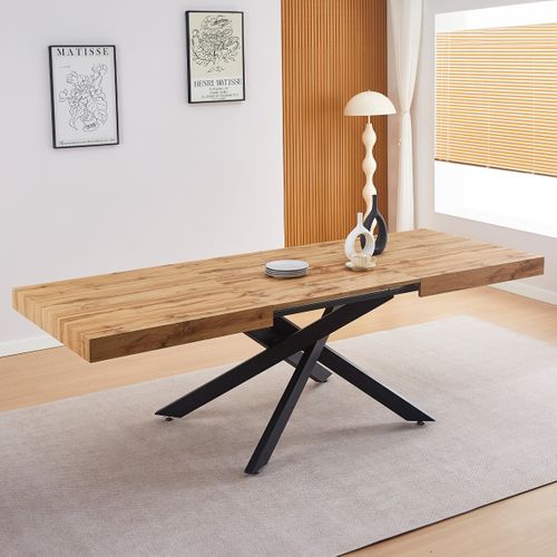 Table à Manger Extensible Décor Bois 4/8 Personnes 140/220 Cm - Elena