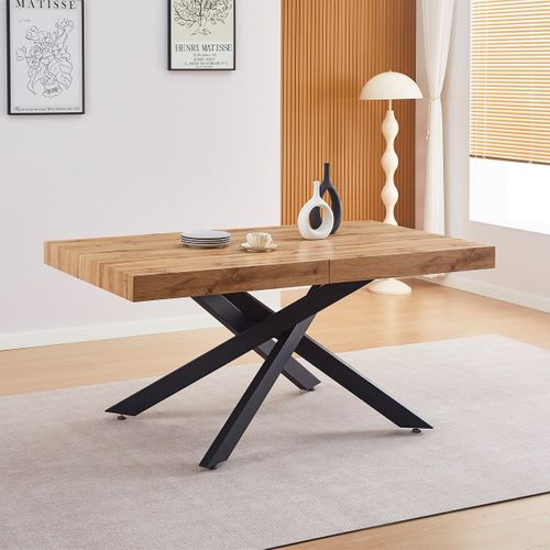 Table à Manger Extensible Décor Bois 4/8 Personnes 140/220 Cm - Elena