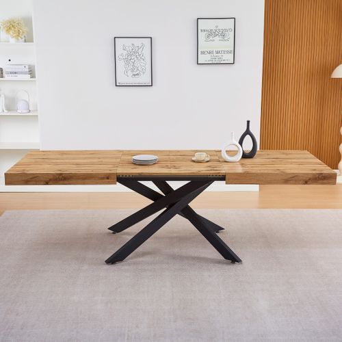 Table à Manger Extensible Décor Bois 4/8 Personnes 140/220 Cm - Elena