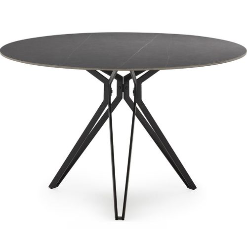 Table à Manger Ronde En Céramique Effet Ardoise 4 Pers. 120 Cm - Cuma