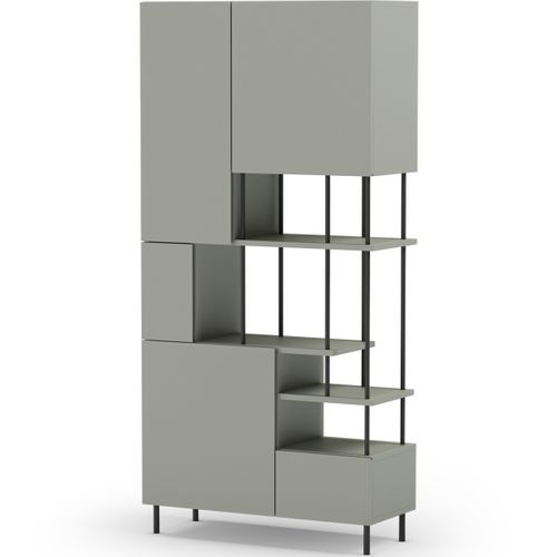 Bibliothèque 5 Portes Vert H175 Cm - Lise