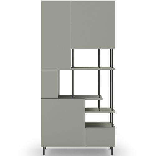 Bibliothèque 5 Portes Vert H175 Cm - Lise